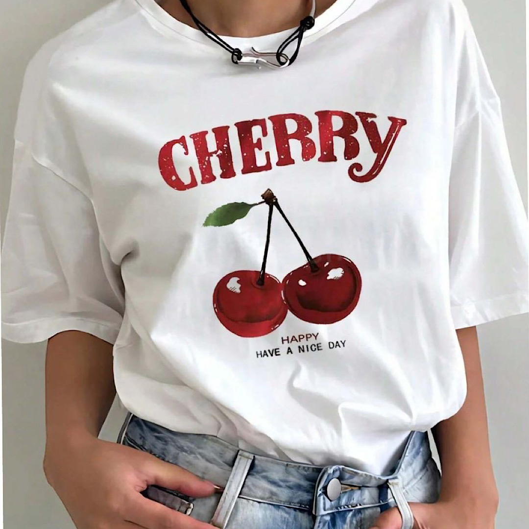 تیشرت نخ پنبه مدل چری کد ۵۰